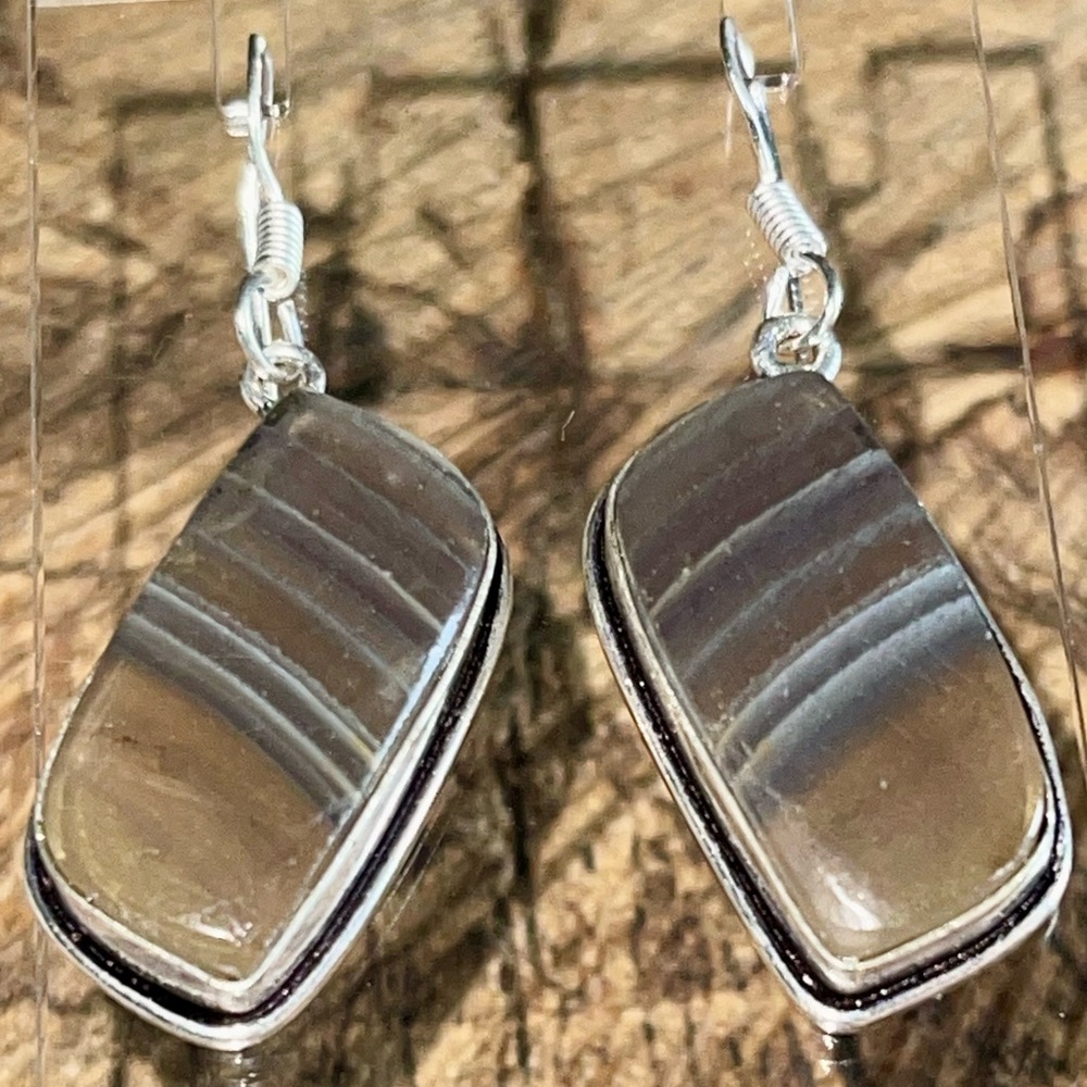 Translucent Fluorite Earrings  1 1/2”